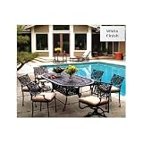 Meadow Decor Amazon Cast Aluminum Dining Set W/ 84 Inch Table - White Finish