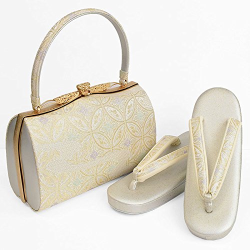 和ごころきもの屋　【紗織】ブランド【草履バッグセット】Ｍサイズ【帯地】パールトーン加工済【３枚芯】【日本製】和装バッグ　着物　バッグ　セット　フォーマル　単品　礼装　留袖　成人式　結婚式　訪問着　附下げ　振袖　bagset186