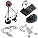 GTMax 5pcs- Red/Black USB Flexible 5.0 Megapixel Webcam with Microphone + USB Handheld Trackball Finger Mouse + USB/PS2 Flexible Silicone Keyboard + 3 LED USB Flexible Laptop Light (Silver) + USB 2.0 4-Port Hub Mini Man