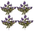 FOUR 24" Dried Look Lilac Artificial Silk Flower Bushes _Purple