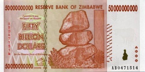 Zimbabwe 50 Billion Dollar Bank Note 2008 Uncirculated