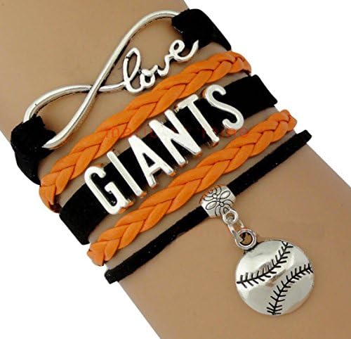 GeauxDat Collectibles San Francisco Giants Infinity Love Football Bracelet Jewelry- San Francisco Giants Womens Apparel