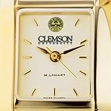 Clemson University Women's Swiss Watch - Gold Quad with Bracelet by M.LaHart