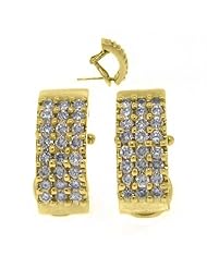1.18 Carat Round Diamond Hoop Earrings