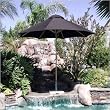 9' Round Market Umbrella - Quick Ship Fabric: Suncrylic Papaya