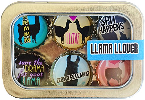 Kate Grenier Designs Llama Llover Bottle Cap Magnets