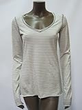 IMAGE OF Raw Earth Wild Sky womens maggie ivory striped organic tee top S