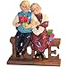 Nanxin Love Anniversary Day Gifts Wedding Statues Loving Elderly Couple Collectible Figurines Grandparents Parents Gifts Resin Old Age Life Home Decoration Collectible Figurines with Gift Card