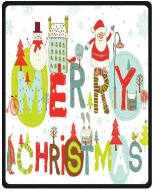 Fashion Style Joyful Merry Christmas 40" x 50" (Small) Fleece Throw Plush Blanket