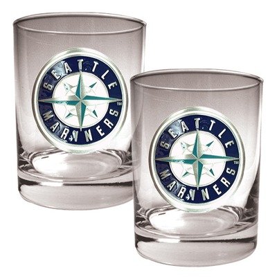 MLB Seattle Mariners Rocks Glass (Set of 2)