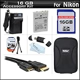 16GB Accessories Kit For Nikon COOLPIX P300 Digital Camera Includes 16GB Hi ....