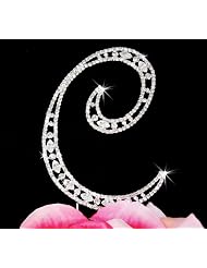 Swarovski Crystal Monogram Cake Topper Vintage Style - Letter C by 