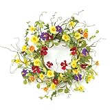 Melrose International 20-Inch Diameter Summer Garden Trumpet Wreath