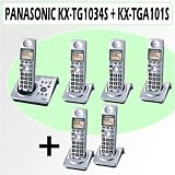 Panasonic KX-TG1034S Dect 6.0 Expandable Digital Cordless Phone System with 4 Handsets + 2 Additional Handsets