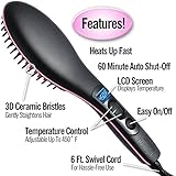 Simply Straight Ceramic Brush Hair Straightener, Black/Pink