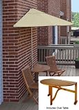 Bistro 5-Pc Patio Set with 9 Ft. Olefin Off-the-Wall-Brella (Antique Beige) (See Description)