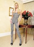 Spaghetti Strapped Opaque Checkered Body Stocking