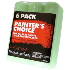 Wooster Brush BR659-9 Painter's Choice Roller Cover with .375-Inch Nap, 6-Pack , 9-Inch