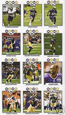 2008 Topps St. Louis Rams Complete Team Set of 12cards including Donnie Avery & Chris Long rookies and more!