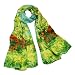 100% Luxurious Charmeuse Silk Van Gogh's "Peach Tree in Bloom" Hand Rolled Edges Long Scarf Shawl