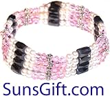 Magnetic Hematite Bracelet Necklace Pearl Pink 32'