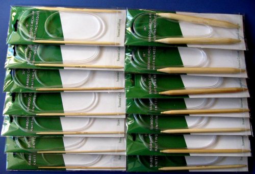 36 Circular Bamboo Knitting Needles Set 14 Assorted Sizes