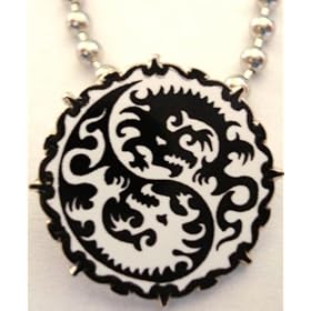Yin Yang Dragon MMA Mixed Martial Arts Karate Pendant Necklace w/ball chain