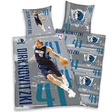 Herding 444212050 Bettw&auml;sche, NBA, Dirk Nowitzki 80 x 80 + 135 x 200 cm, Linon