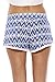 Just Love High Waisted Women Shorts - Summer Pom Pom Beach Shorts,Blue/white Aztec,Medium,Blue/White Aztec,Medium