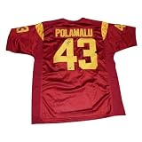 Troy Polamalu Autographed USC Trojans (Red #43) Jersey - Polamalu Holo