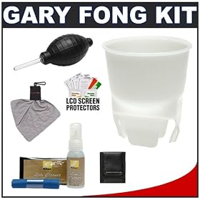 Gary Fong Lightsphere Flash Diffuser Universal (Cloud) + Nikon Cleaning Accessory Kit for D300s, D90, D7000, D5000, D3100, D3000, D40 Digital SLR Cameras with Speedlight SB-900, SB-700, SB-600