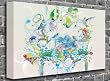 Retro Bird Modern Abstract Wall Canvas Art Prints, Size: 32" x 20" (82 x 51 cm) FRAMED CANVAS