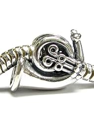 Sterling Silver Musical Instruments French Horn Screw On Bead For Pandora Troll European Story Charm Bracelets