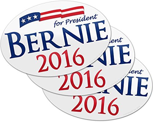 Bernie Sanders for President 2016 Oval Bumper Stickers (3 Pack) GOP