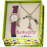 Ravel Funky Girlz Children’s Watch and Charm Necklace Gift Set R4002.7 Purple Fashion