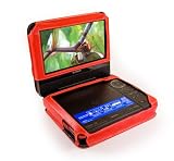 Tuff-Luv Leather case cover for sony portable DVD player 7 inch FX720 / DVP-FX720 series & Car Harness (RED)