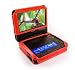 Tuff-Luv Leather case cover for sony portable DVD player 7 inch FX720 / DVP-FX720 series & Car Harness (RED)