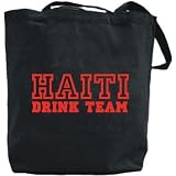 Canvas Tote Bag Black  Drink Team Haiti  Country
