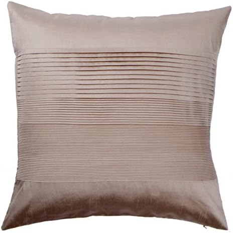 Loft Collection Luxury Pleat Decorative Pillow Replacement Cover, Straw