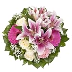 Blumenstrau�  "Laura" mit rosa Lilien