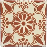 Mexican Talavera Ceramic Tile - 4x4 Terra Cotta Lace