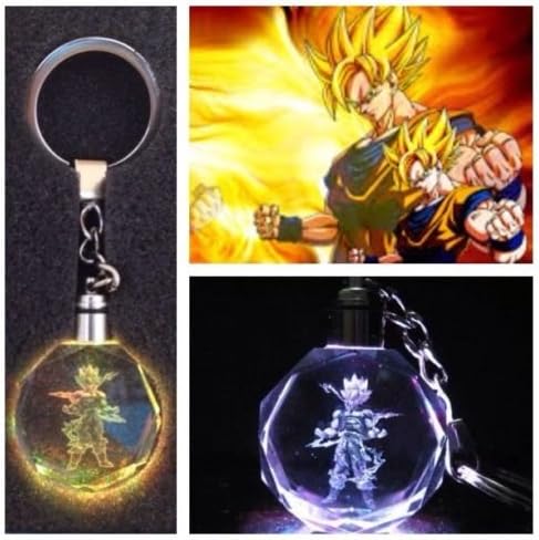 Dragon Ball Dragonball Z Saiyajin Son Goku Crystal Key Chain LED Pendant