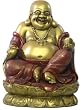 Seated Happy Buddha Hotei on Lotus Base Sculpture, Extra Large