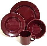 Enamelware 16 Piece Starter Set, Solid Burgundy