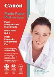 Canon Photo Paper Plus Semi-Gloss, 13 x 19 Inches, 20 Sheets (1686B031)