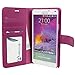 Note 4 Case, Abacus24-7 Galaxy Note 4 Wallet Case [Book Fold] Leather Note 4 Cover [Flip Cover] with Foldable Stand, Pockets for ID, Credit Cards - Purple Flip Case for Samsung Note 4