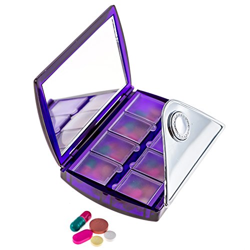 Small Pill Box Organizer with Mirror Decorative Pretty Case eBay