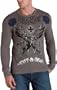 Marc Ecko Cut & Sew Men's Double Crossed Thermal Shirt,Cigar Grey,Medium