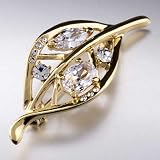 Swarovski Crystal Golden Leaf April Birthstone Brooch