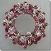 Pink and White Crystals Wreath Pin B1S43